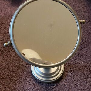 Silver Double-Sided Vanity Mirror - Compact Home Bath